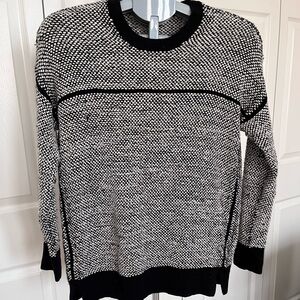 Vince Black and White Marled Crewneck Sweater